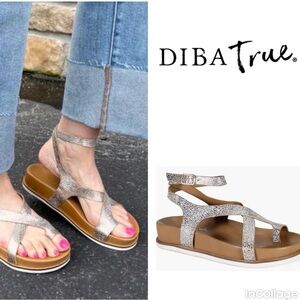 Diba True CARN IVAL Silver Strappy Sandal NWOT